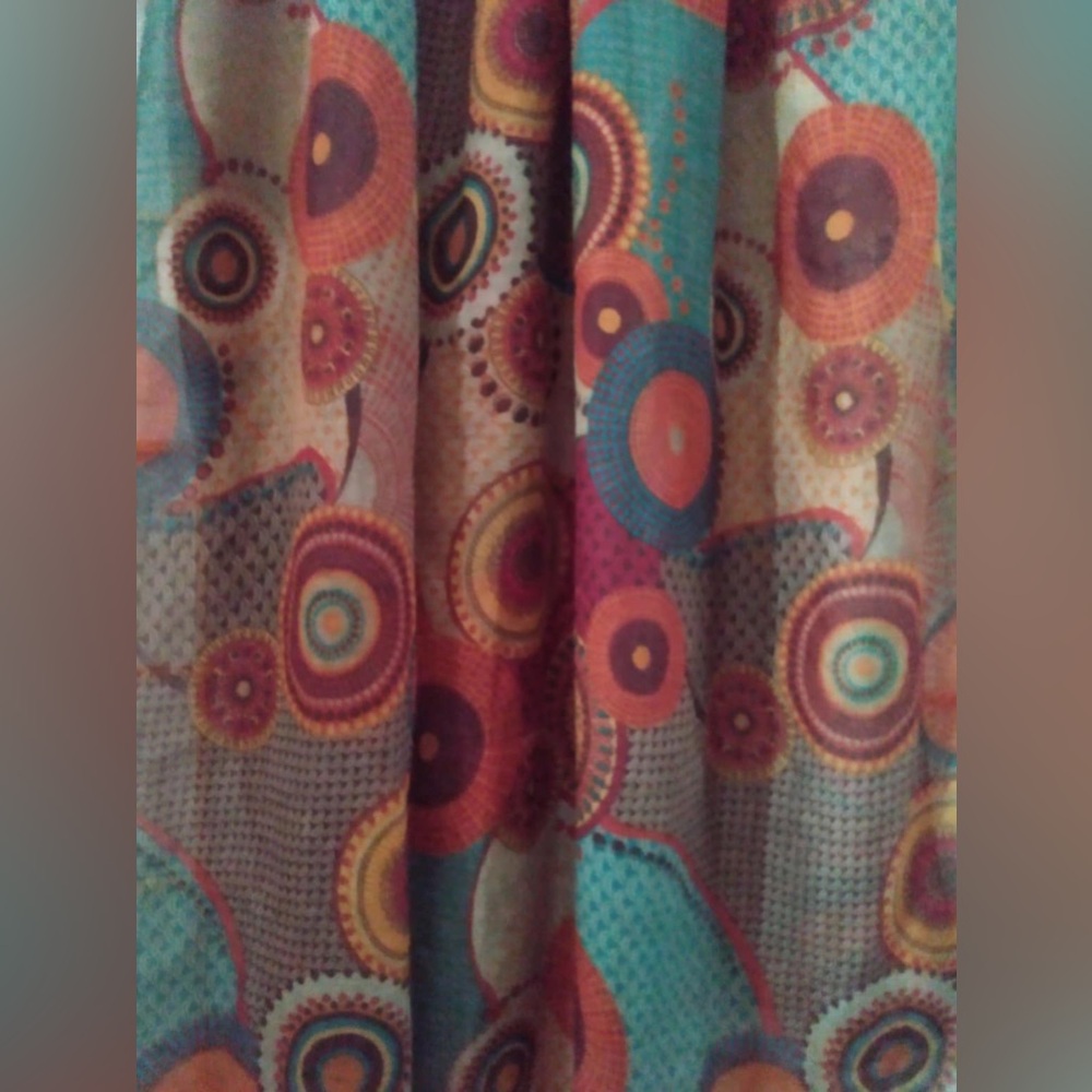 Large Multicolored Rectangular Shawl Scarf - image 3